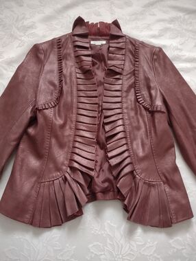 Suede Leather Pearlized Jacket